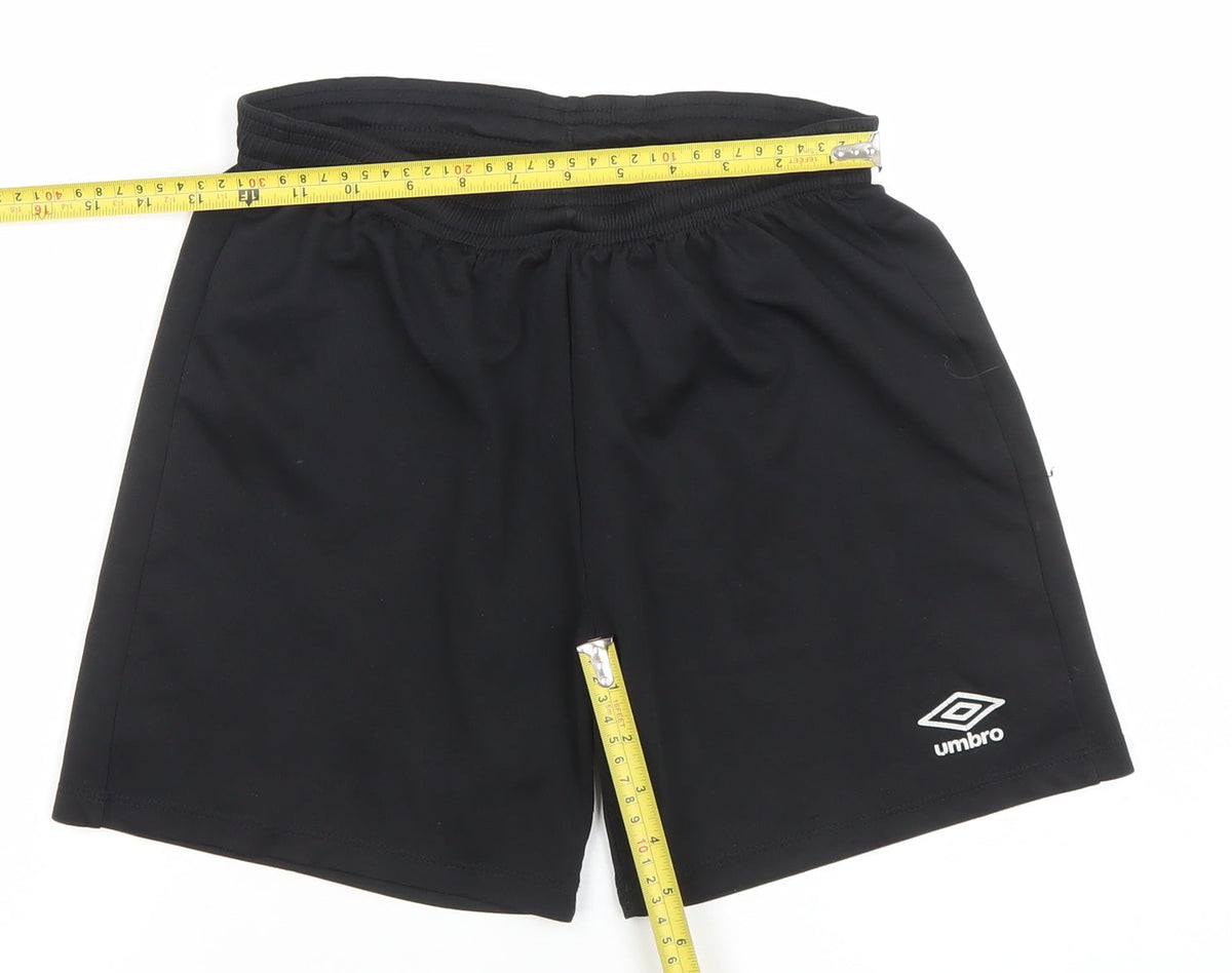 Umbro Boys Black 12 Years Athletic Football Shorts 100% Polyester