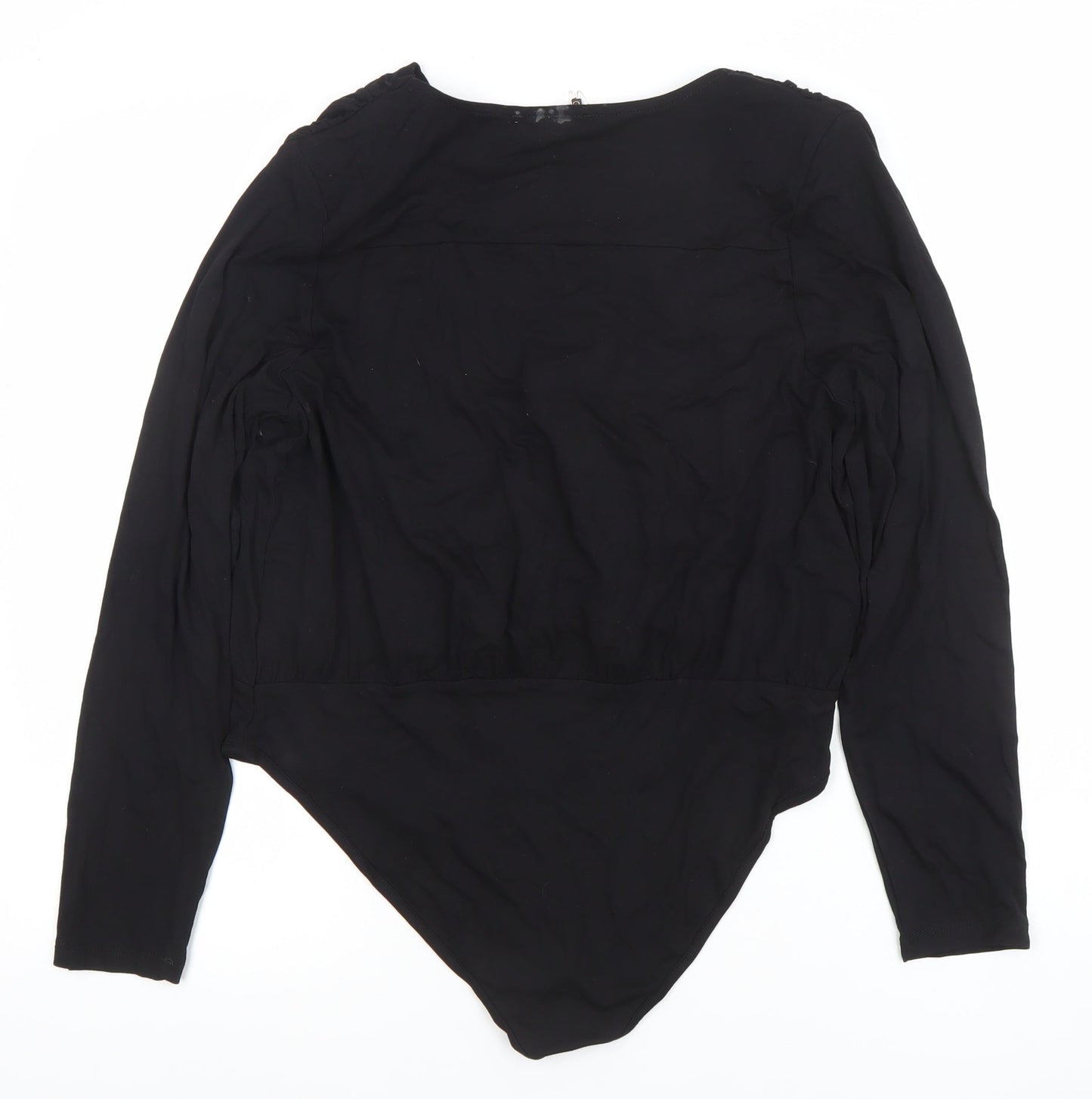 Gallery Black Long Sleeve V-Neck Bodysuit Women’s Size L