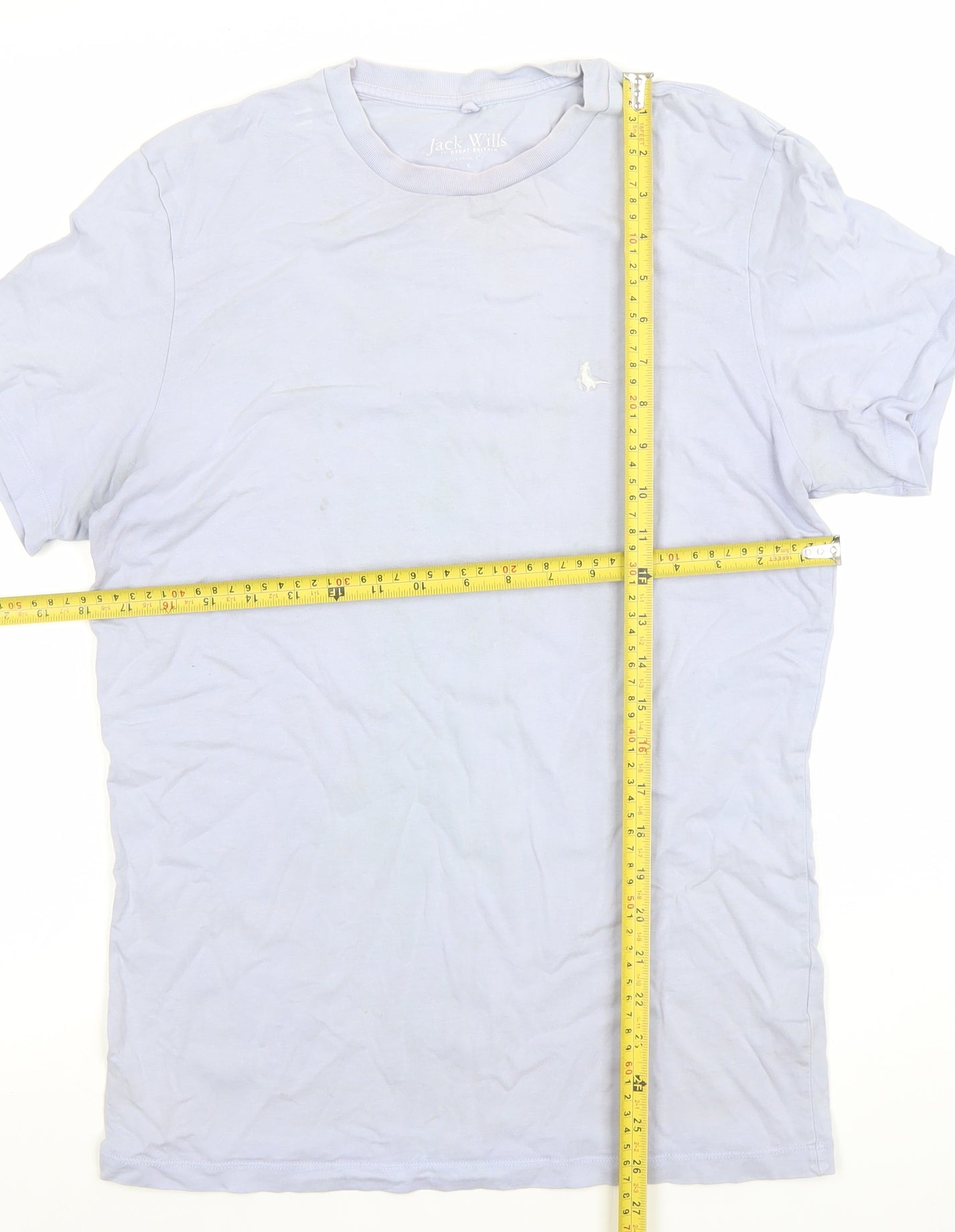 Jack Wills Men's Blue Cotton Crew Neck Short Sleeve T-Shirt Size S