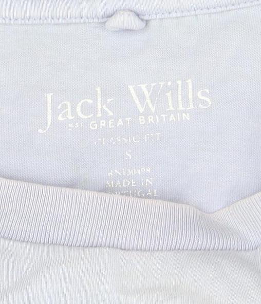 Jack Wills Men's Blue Cotton Crew Neck Short Sleeve T-Shirt Size S