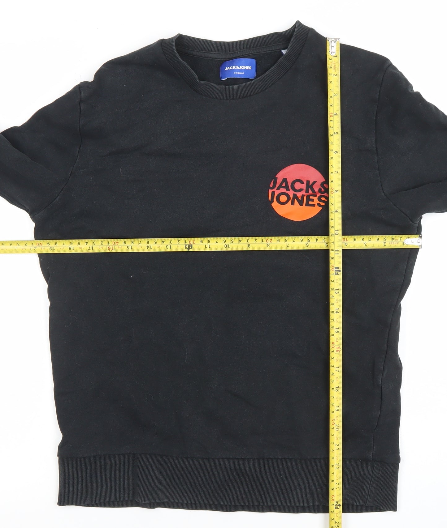 Jack & Jones Men's Black Crew Neck Logo Sweatshirt Size S