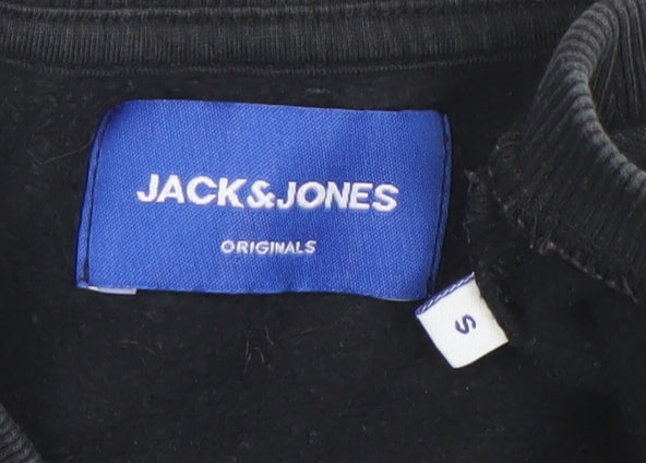Jack & Jones Men's Black Crew Neck Logo Sweatshirt Size S