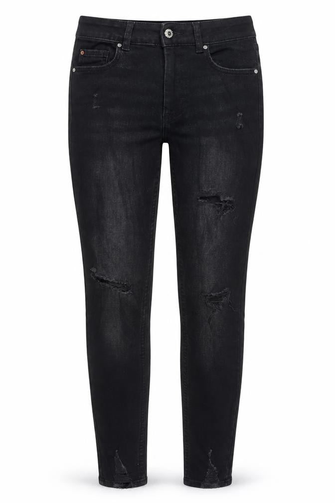 Denim Co Womens Black Skinny Distressed Jeans Size 8