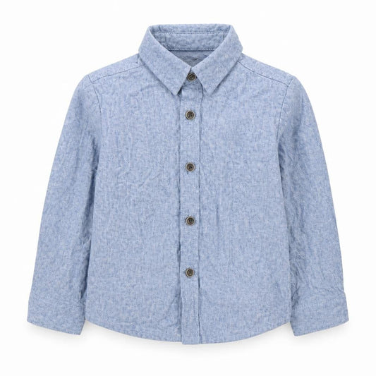 Primark Unisex Baby Blue Cotton Button-Up Long Sleeve Shirt 18-24 Months