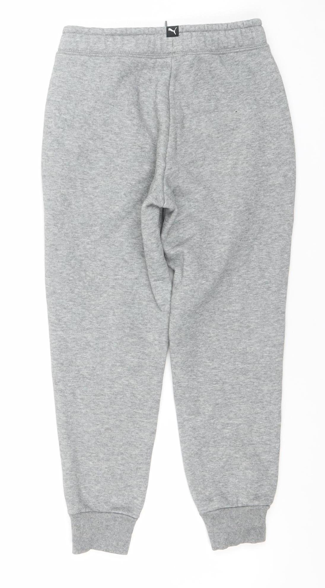 Puma Boys Grey Jogger Sweatpants 7-8 Years Regular Fit Fleece Activewear