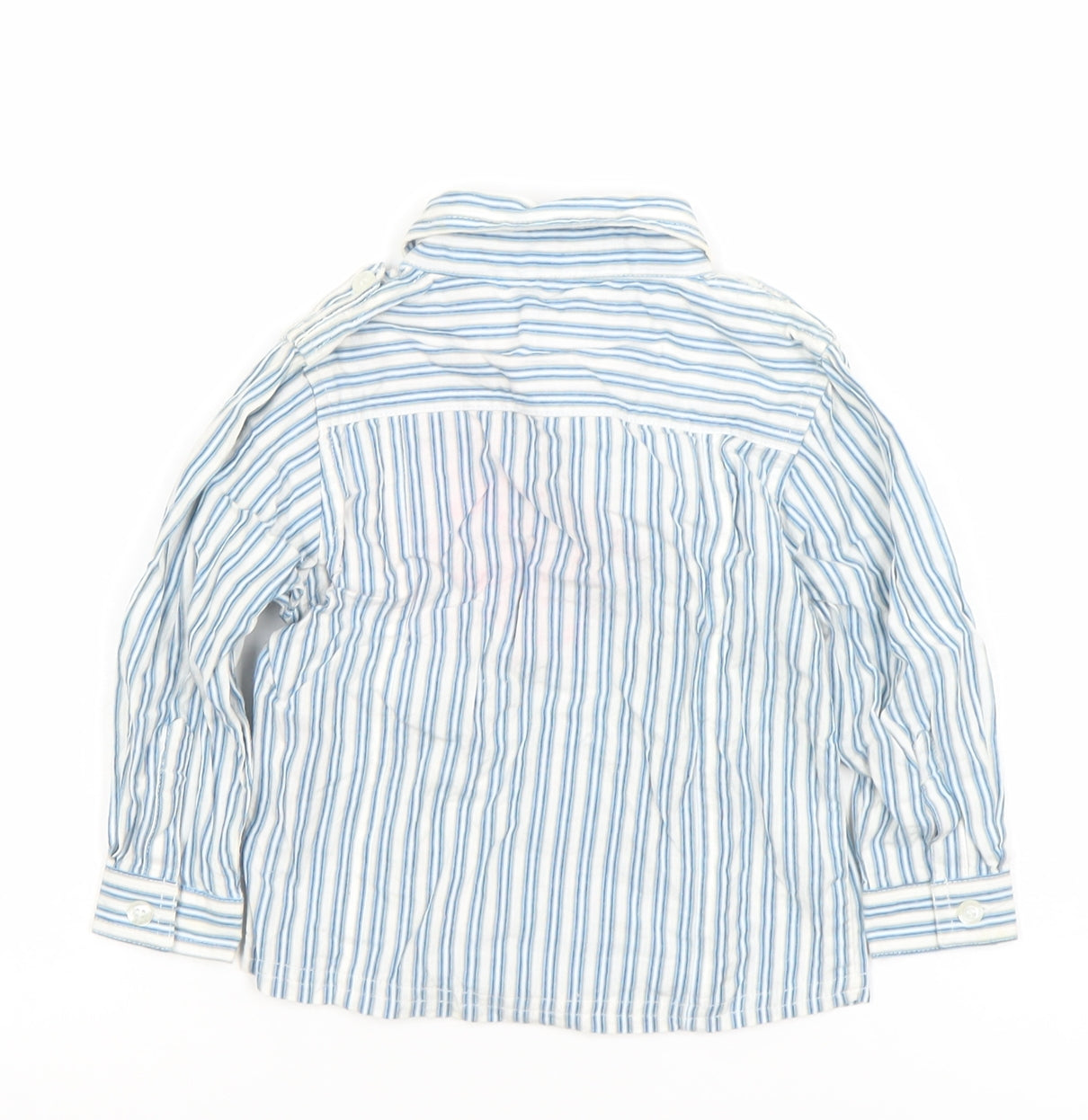 Name It Boys Blue Striped Cotton Long Sleeve Button-Up Shirt 9-12 Months