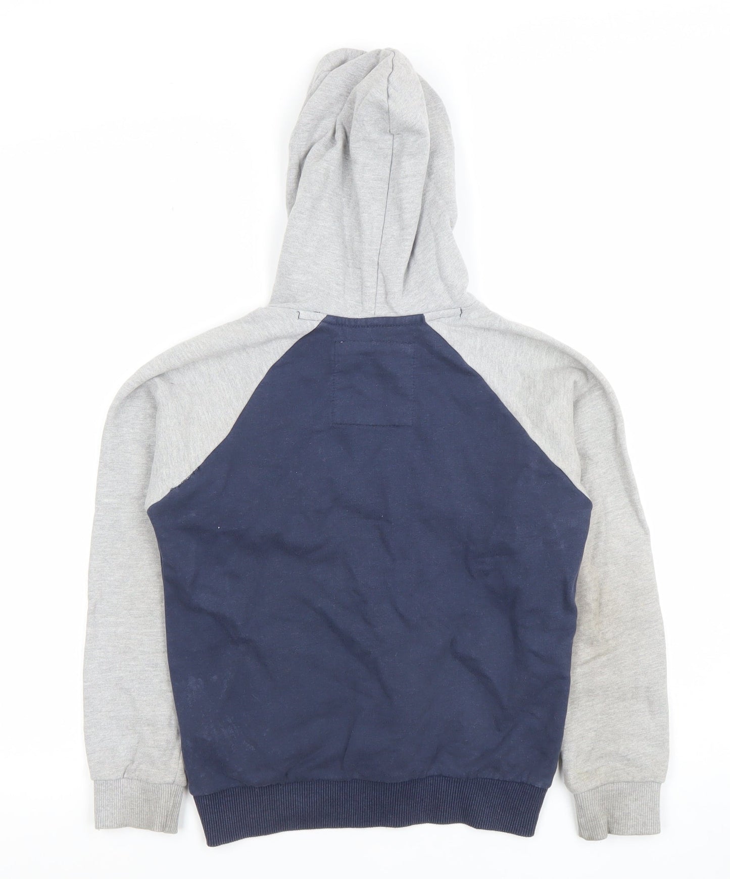 SoulCal & Co Boys Navy Grey Pullover Hoodie Age 9-10 Years Cotton Blend