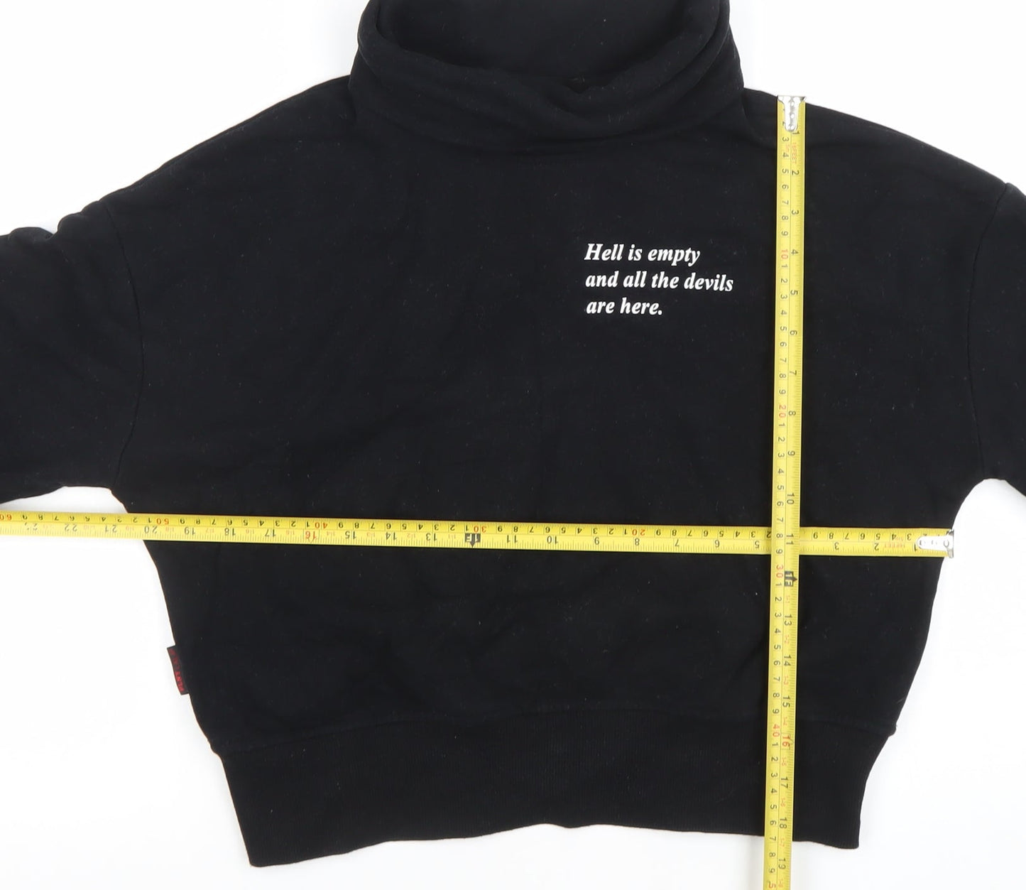 PLNY LALA Womens Black XS Pullover Sweatshirt with Quote Print