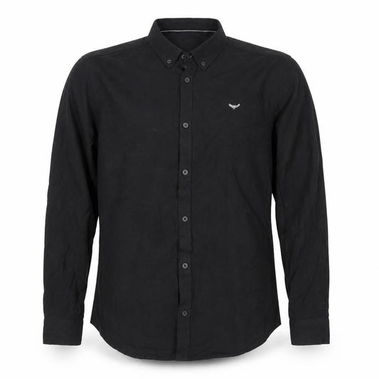 Threadbare Men's Black Button-Down Long Sleeve Casual Cotton Shirt M