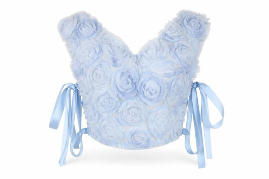 NANANA Womens Blue Floral Mesh Ruffle Camisole Top UK 12