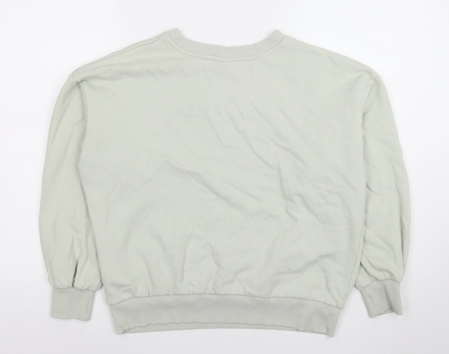 H&M Women’s Beige Pullover Sweatshirt XS Regular Fit Casual Crew Neck
