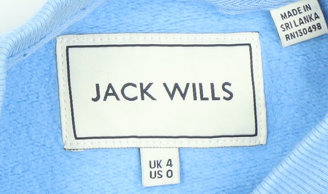 Jack Wills Women Blue Crew Neck Long Sleeve Pullover Sweatshirt UK 4