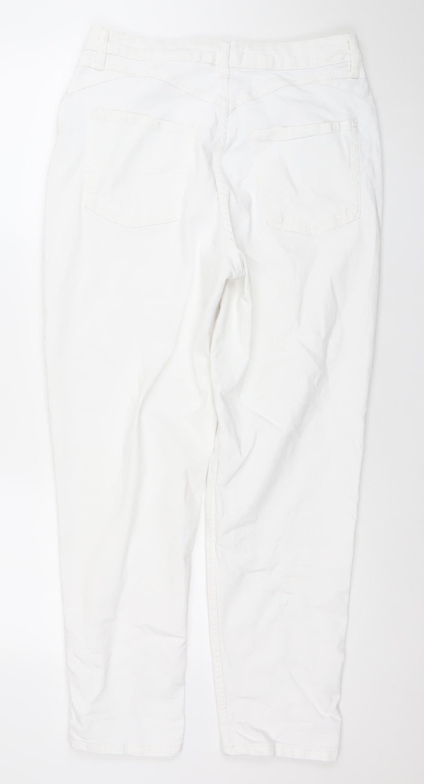 Primark Women’s White Straight Leg Mid Rise Jeans Size 12