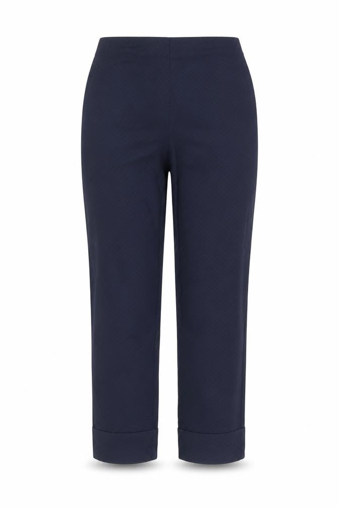 Gallery Women’s Blue Cropped Textured Trousers Size M