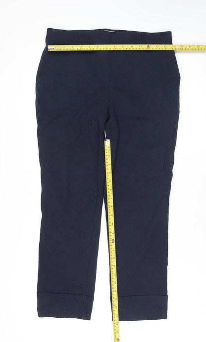Gallery Women’s Blue Cropped Textured Trousers Size M