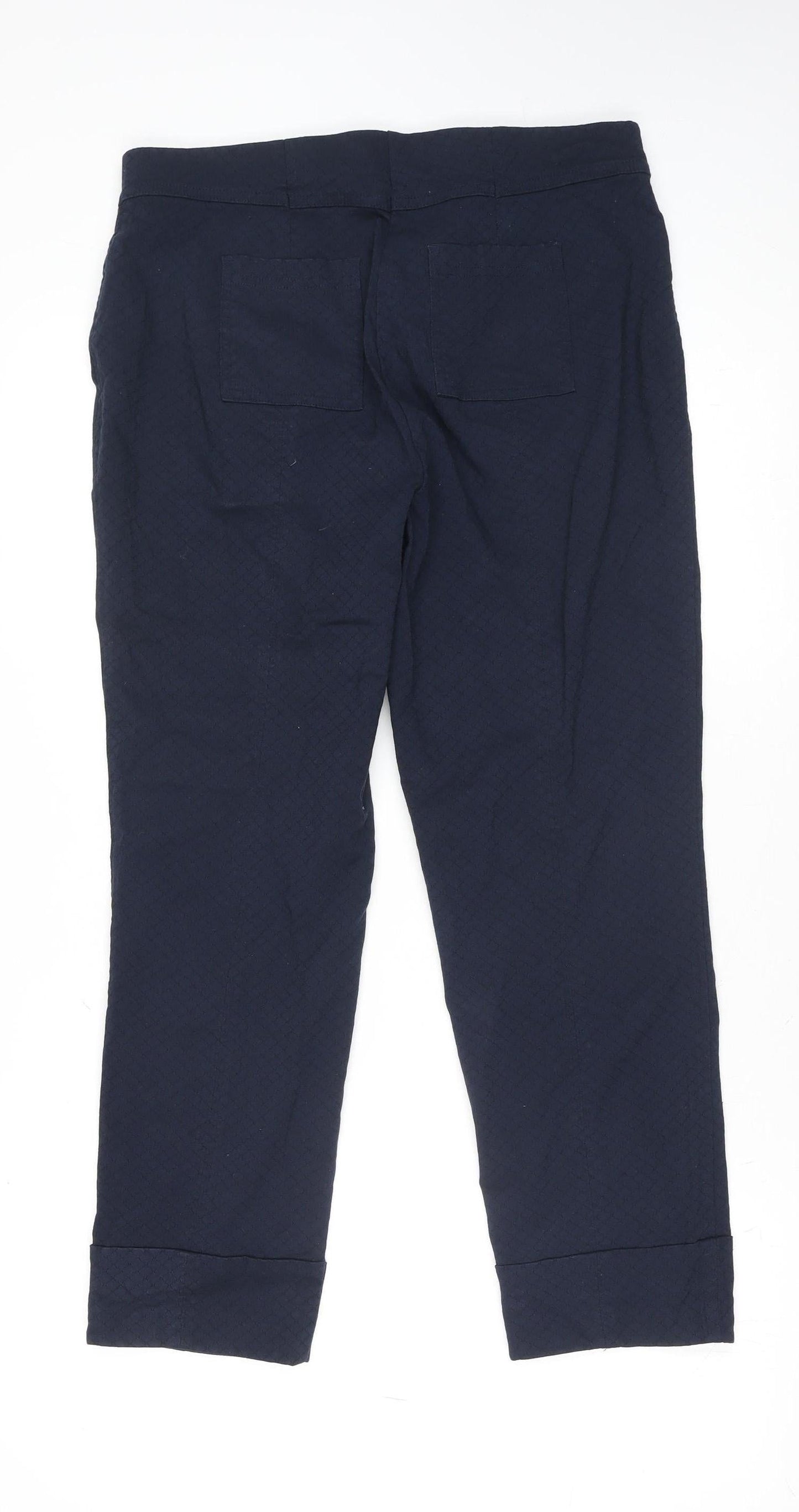 Gallery Women’s Blue Cropped Textured Trousers Size M