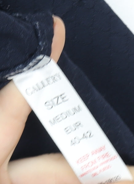 Gallery Women’s Blue Cropped Textured Trousers Size M