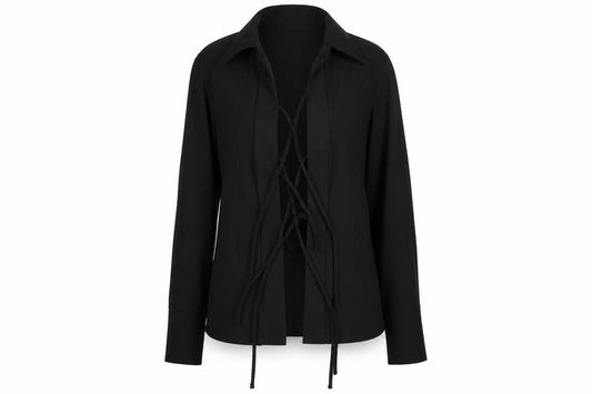 Boohoo Women’s Black Size 10 Long Sleeve Slim Fit Suit Top
