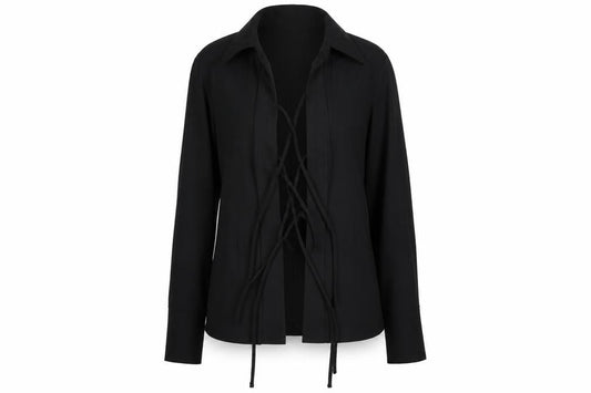 Boohoo Women’s Black Size 10 Long Sleeve Slim Fit Suit Top