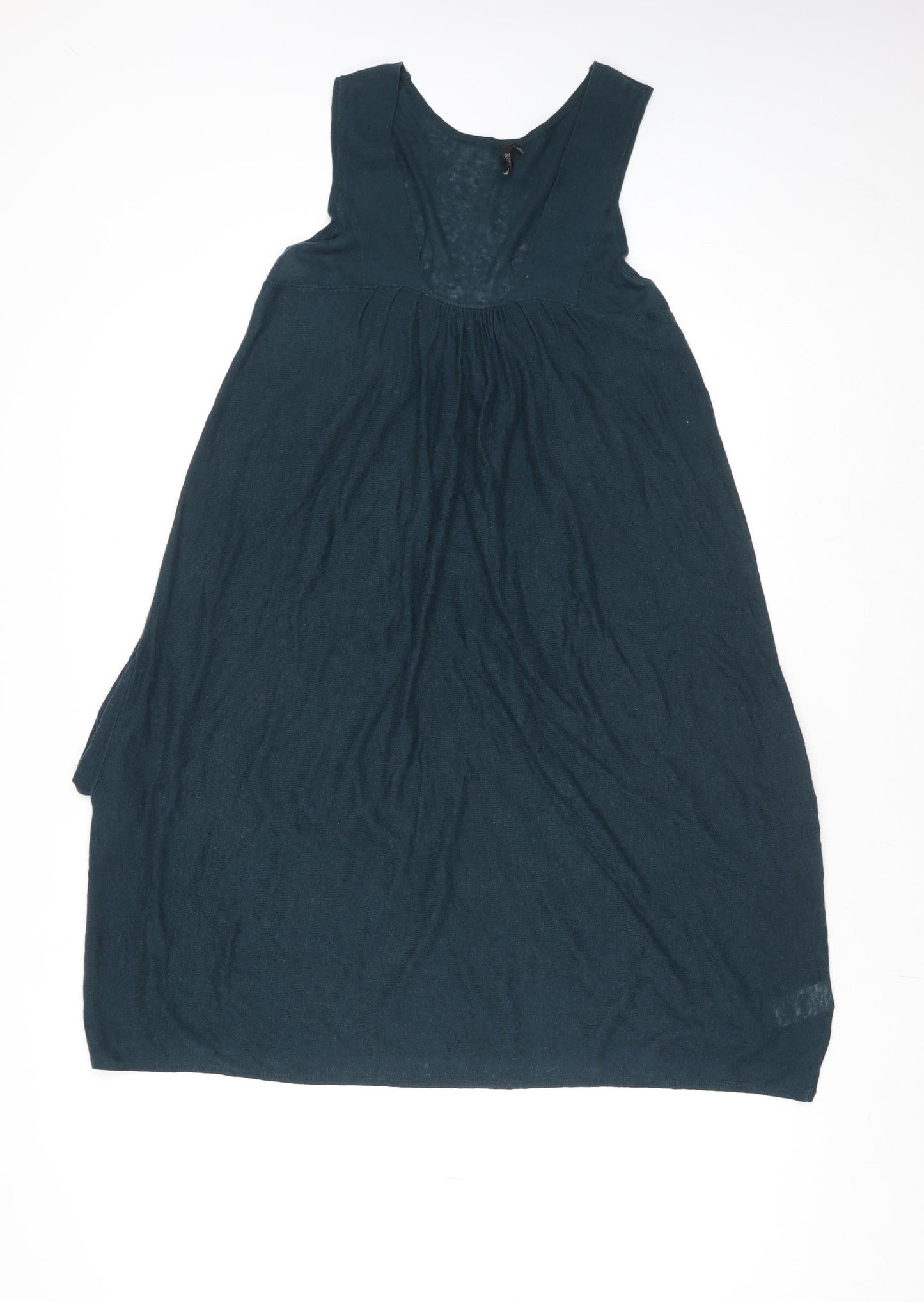 Topshop Women’s Blue Linen Blend Sleeveless A-Line Dress Size 10