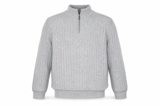 Brave Soul Men’s Grey 2XL High Neck 1/2 Zip Knit Jumper