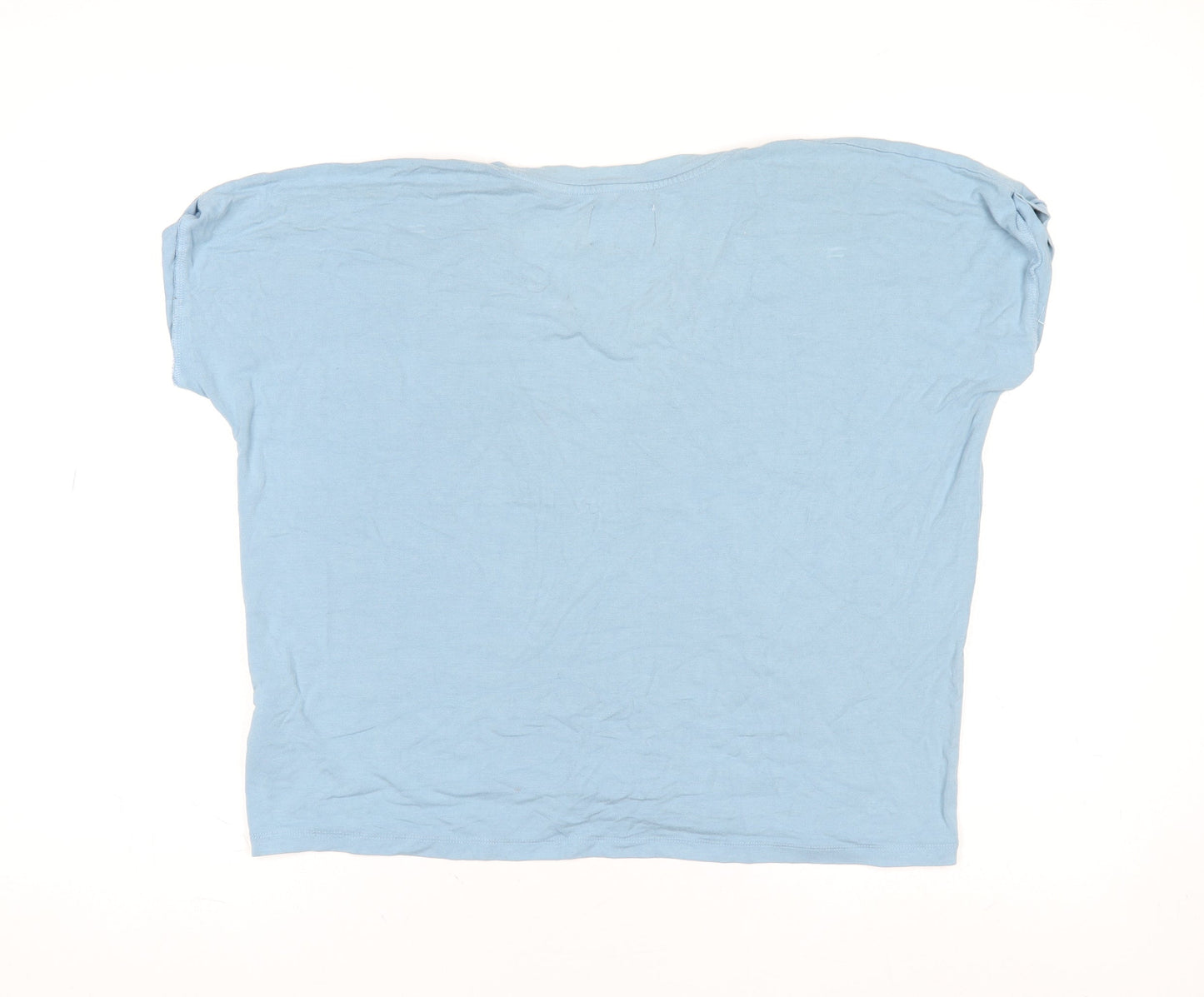 Rock & Rags Women's Blue Butterfly Pocket V-Neck Cotton T-Shirt Size 8-10
