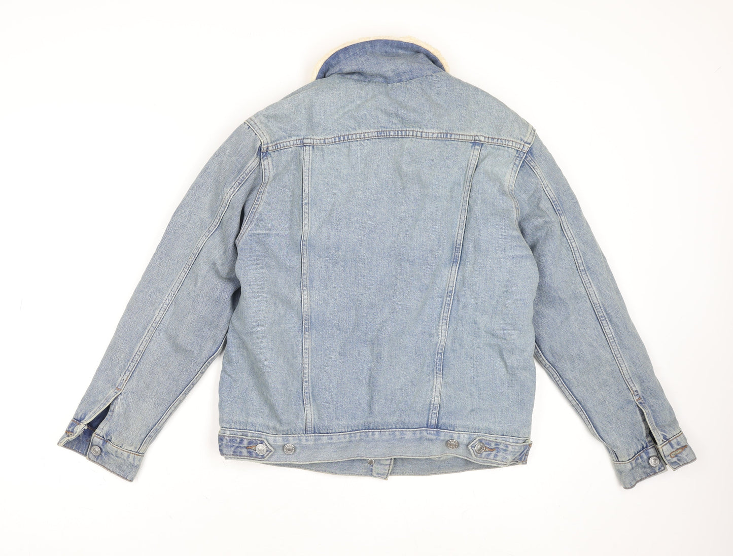 Topshop Women’s Blue Denim Sherpa Lined Jacket UK 8