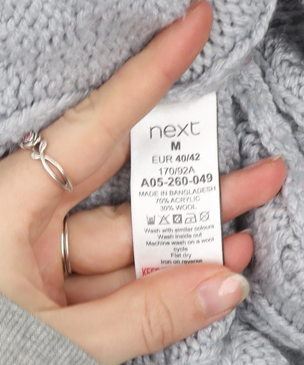 Next Women’s Grey Cable-Knit Open Cardigan Size 14