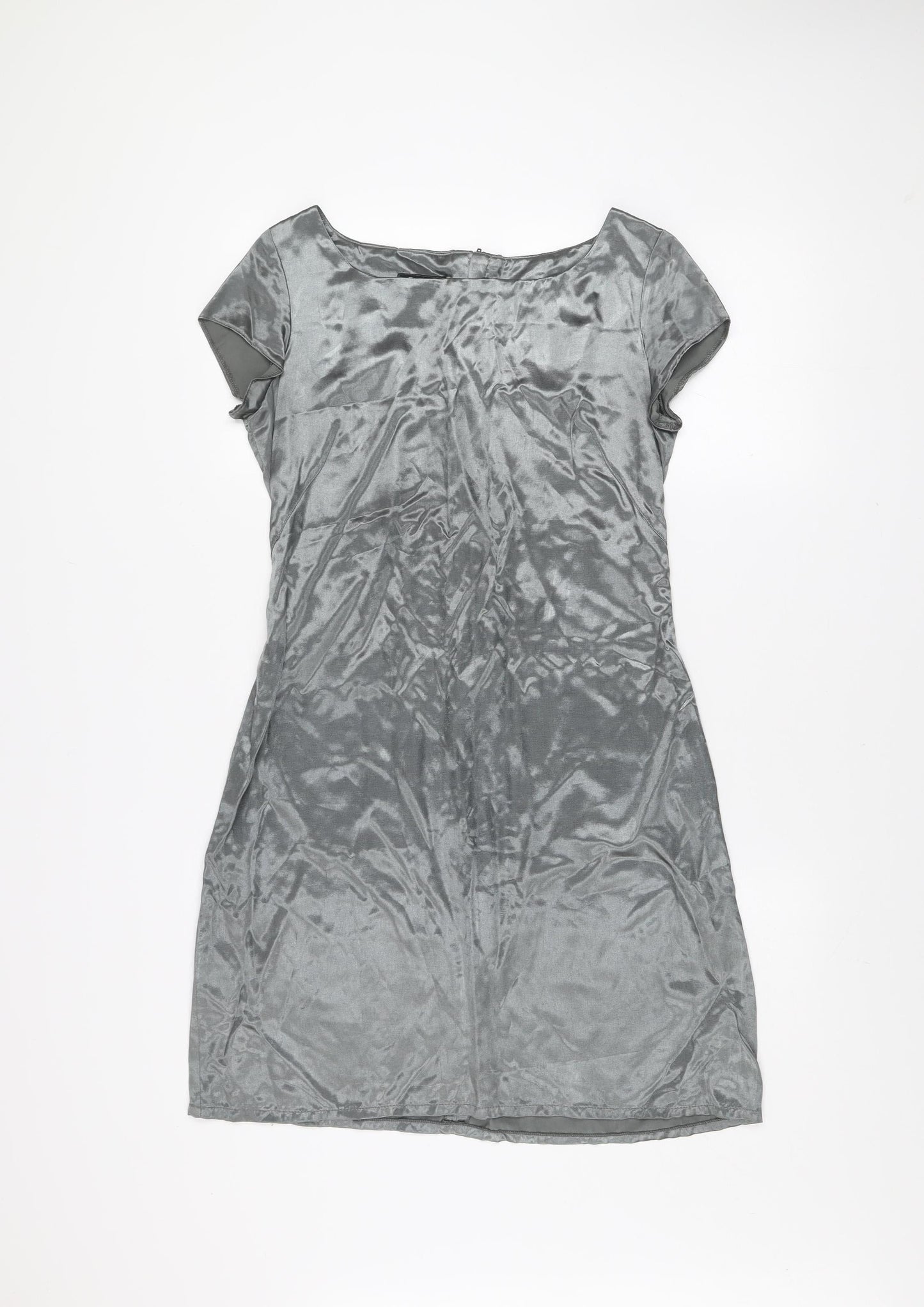 Sashi Women’s Grey Shift Dress Size 12 Short Sleeve Classic Style