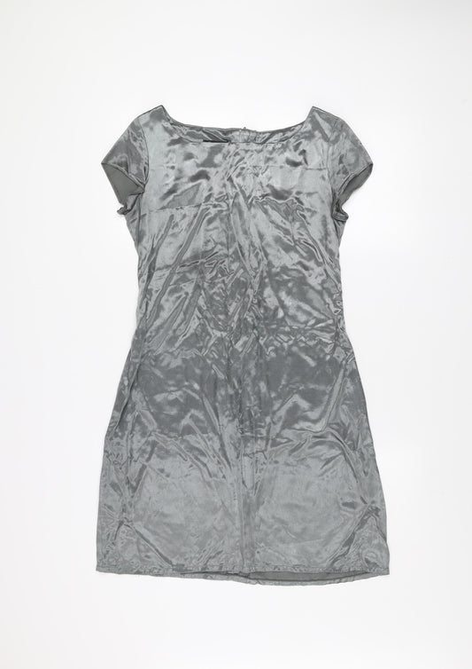 Sashi Women’s Grey Shift Dress Size 12 Short Sleeve Classic Style