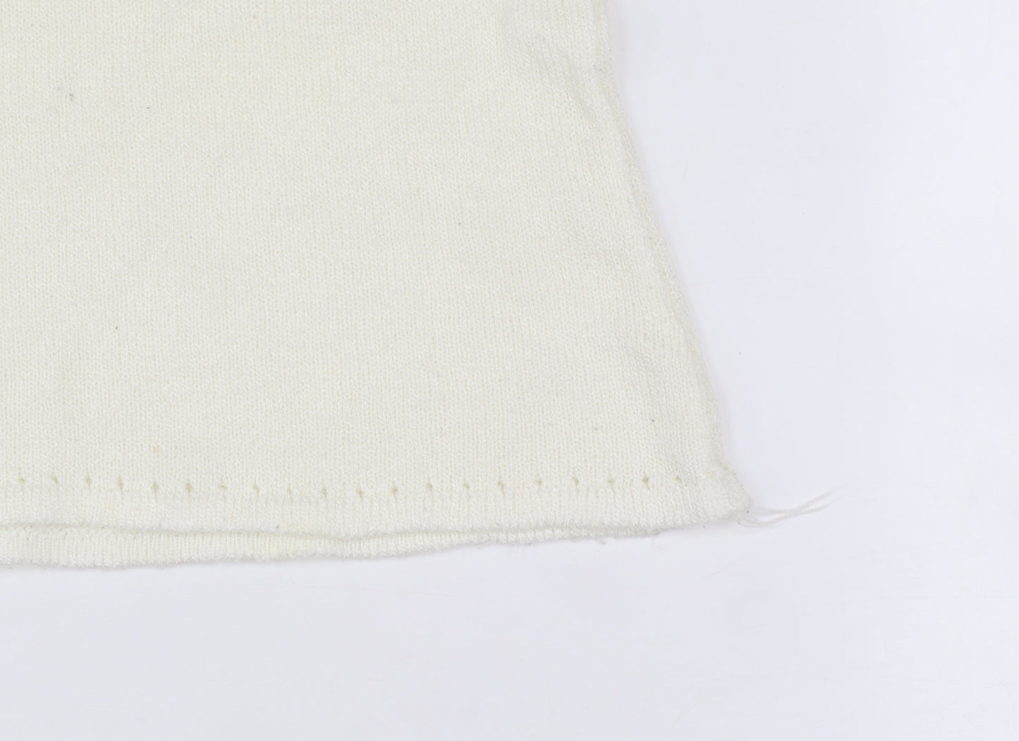 Abstract Women Ivory Sleeveless Knit Vest Jumper Size S