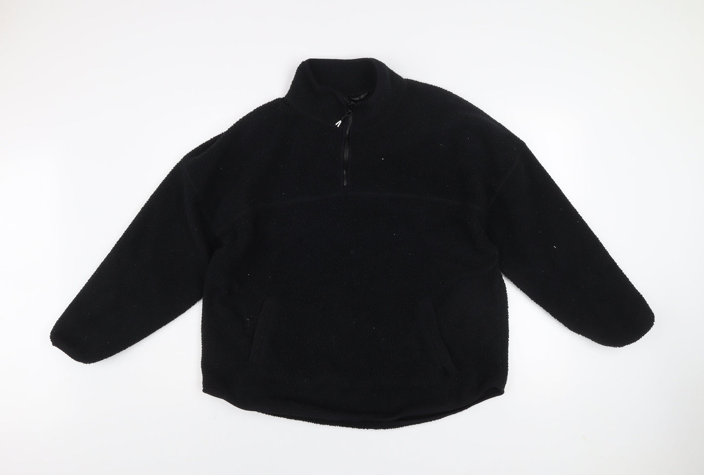 Dunnes Men's Black Fleece 1/4 Zip Pullover Sweatshirt Size M