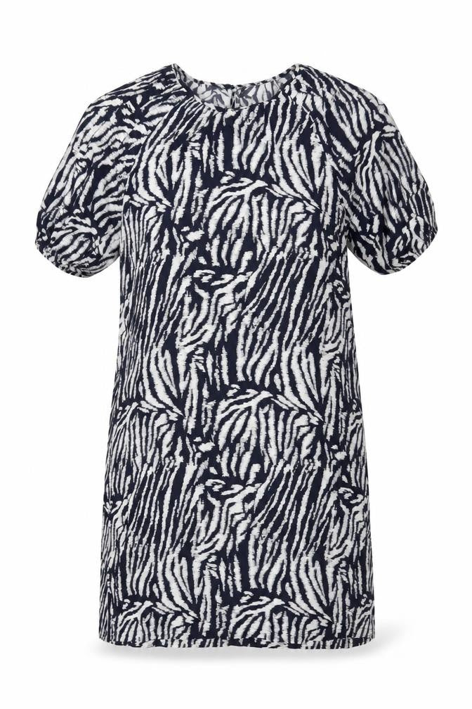 Marks & Spencer Women Blue Zebra Print Short Sleeve Shift Dress Size 10