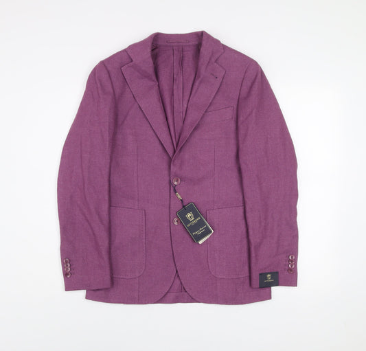 Gutteridge Women's Purple Wool Blend Classic Blazer Size 16