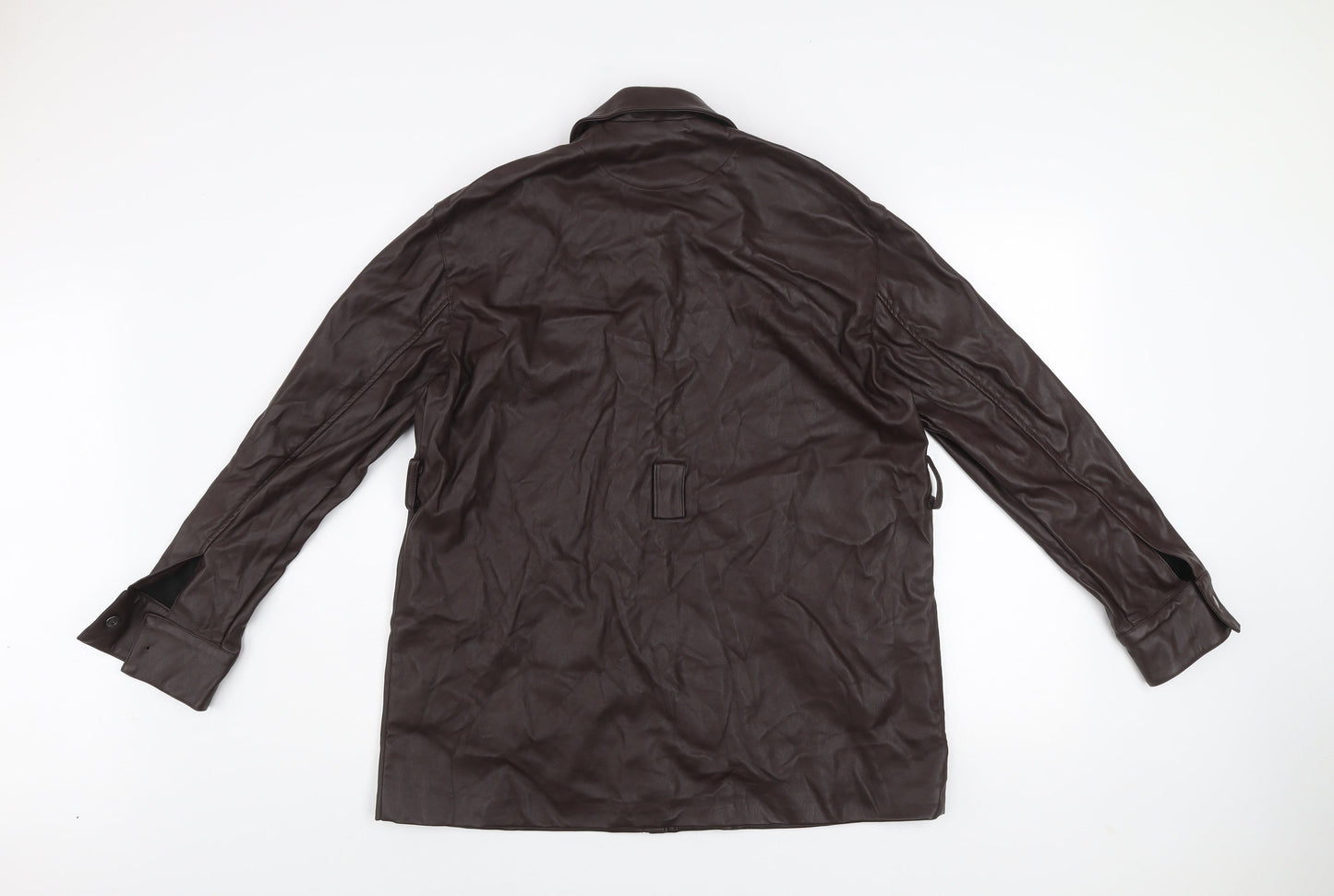 Firetrap Womens Brown Faux Leather Mid-Length Jacket UK 12