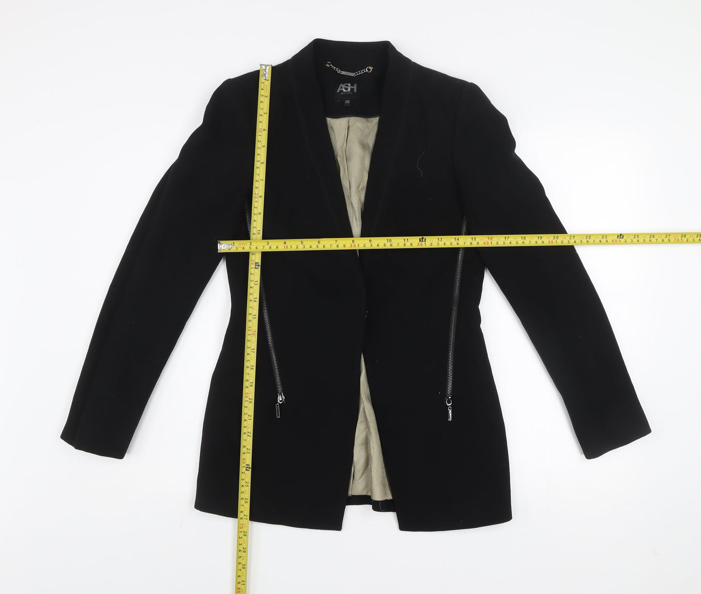 ASH New York Black Women's Slim Fit Blazer Jacket Size 10