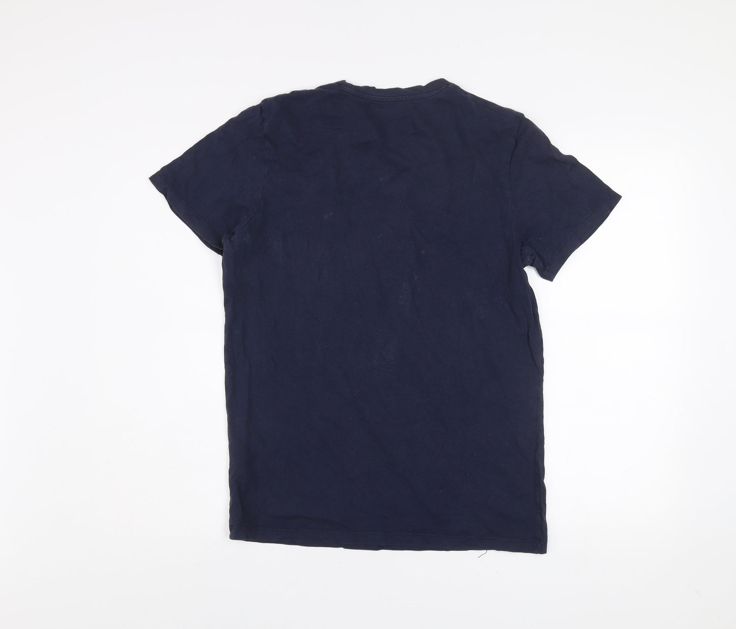 Jack & Jones Men Blue Regular Fit Cotton Crew Neck T-Shirt Size M