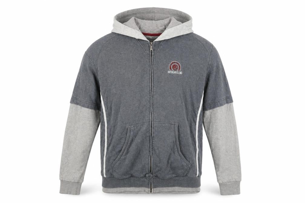 Champion Men’s Grey L Hooded Full Zip Track Jacket Cotton Blend