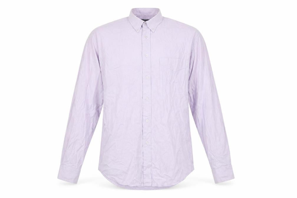 C.M.C. Clothing Men’s Purple Cotton Button-Up Shirt 15.5 Regular Fit