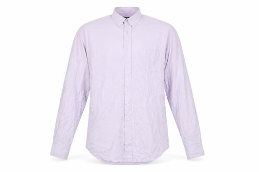 C.M.C. Clothing Men’s Purple Cotton Button-Up Shirt 15.5 Regular Fit