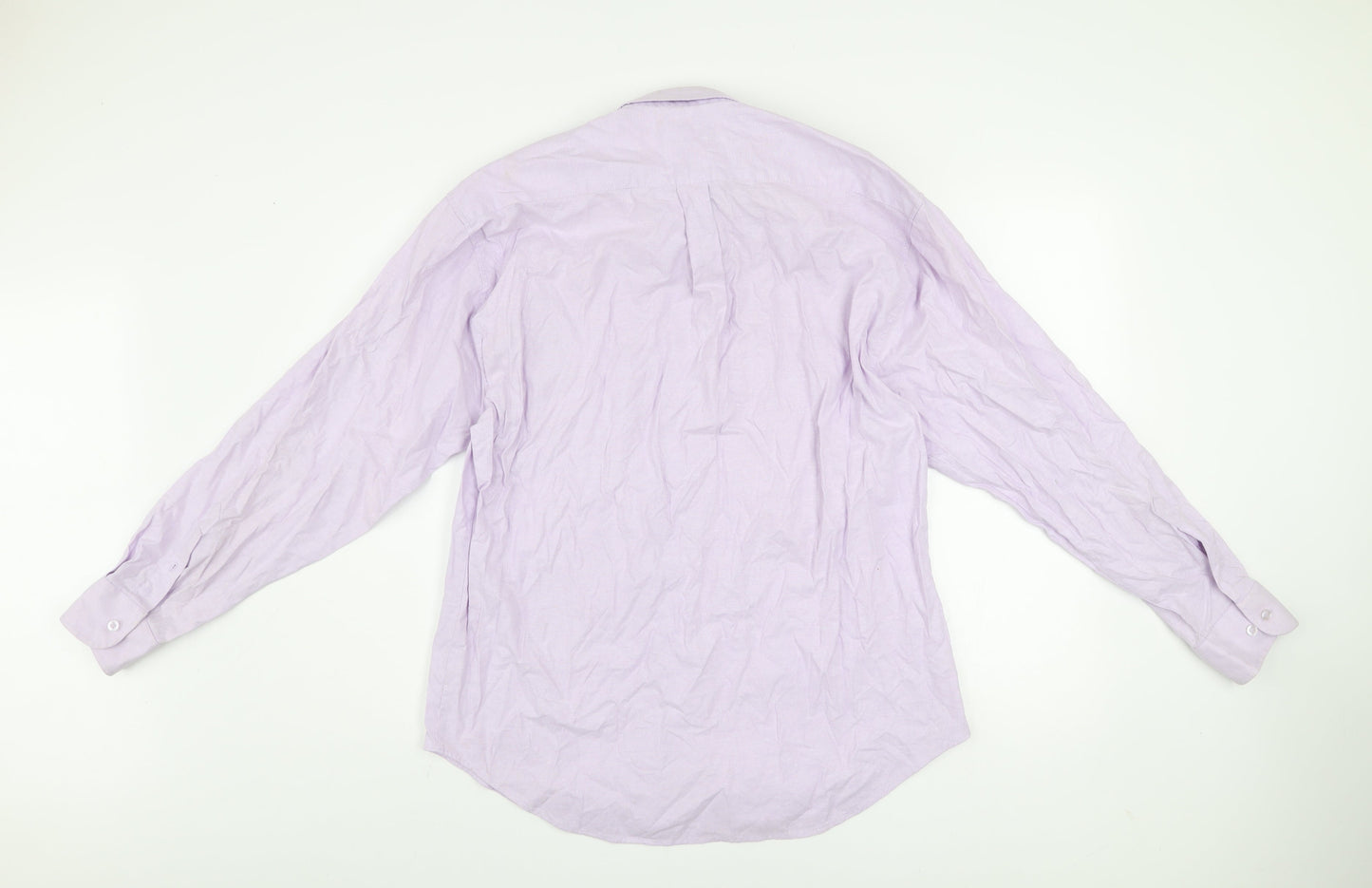 C.M.C. Clothing Men’s Purple Cotton Button-Up Shirt 15.5 Regular Fit