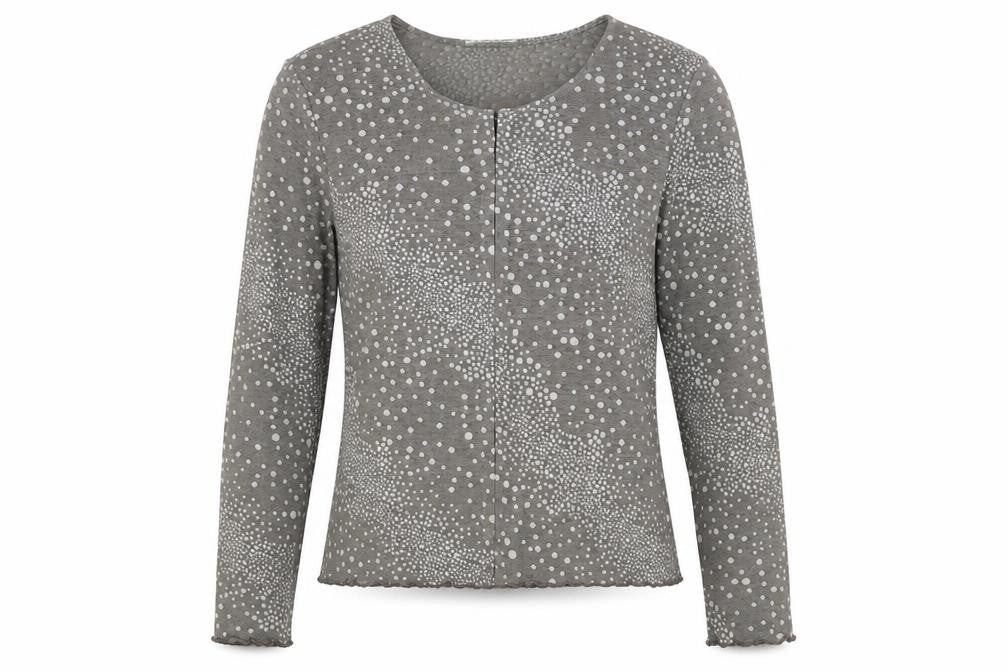 Fosby Women’s Grey Polka Dot Long Sleeve Top Size 14