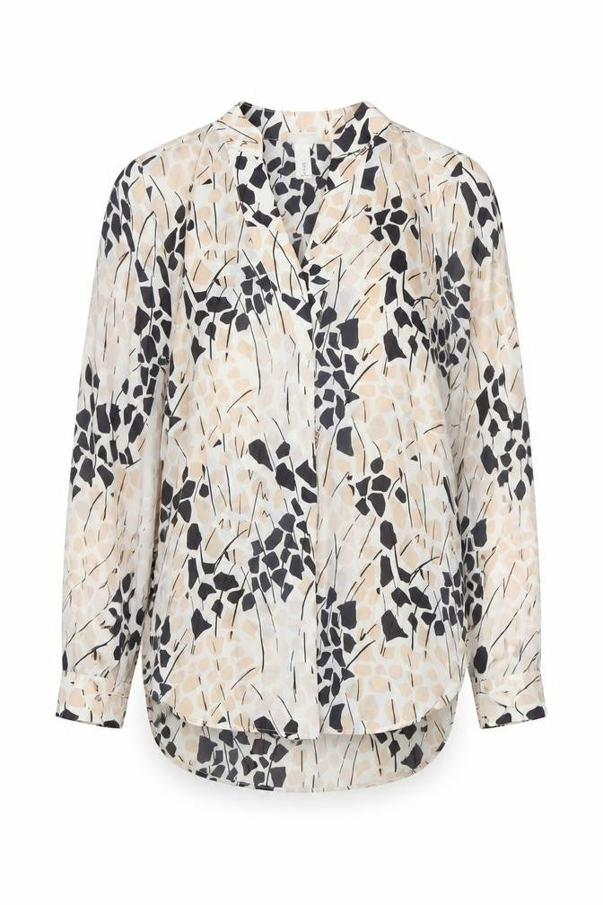 H&M Women’s Multicoloured V-Neck Blouse Size 8 Polyester Long Sleeve