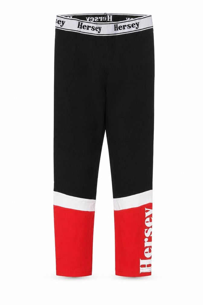 Beck & Hersey Girls Black Red Colourblock Ankle Leggings 12-13 Years