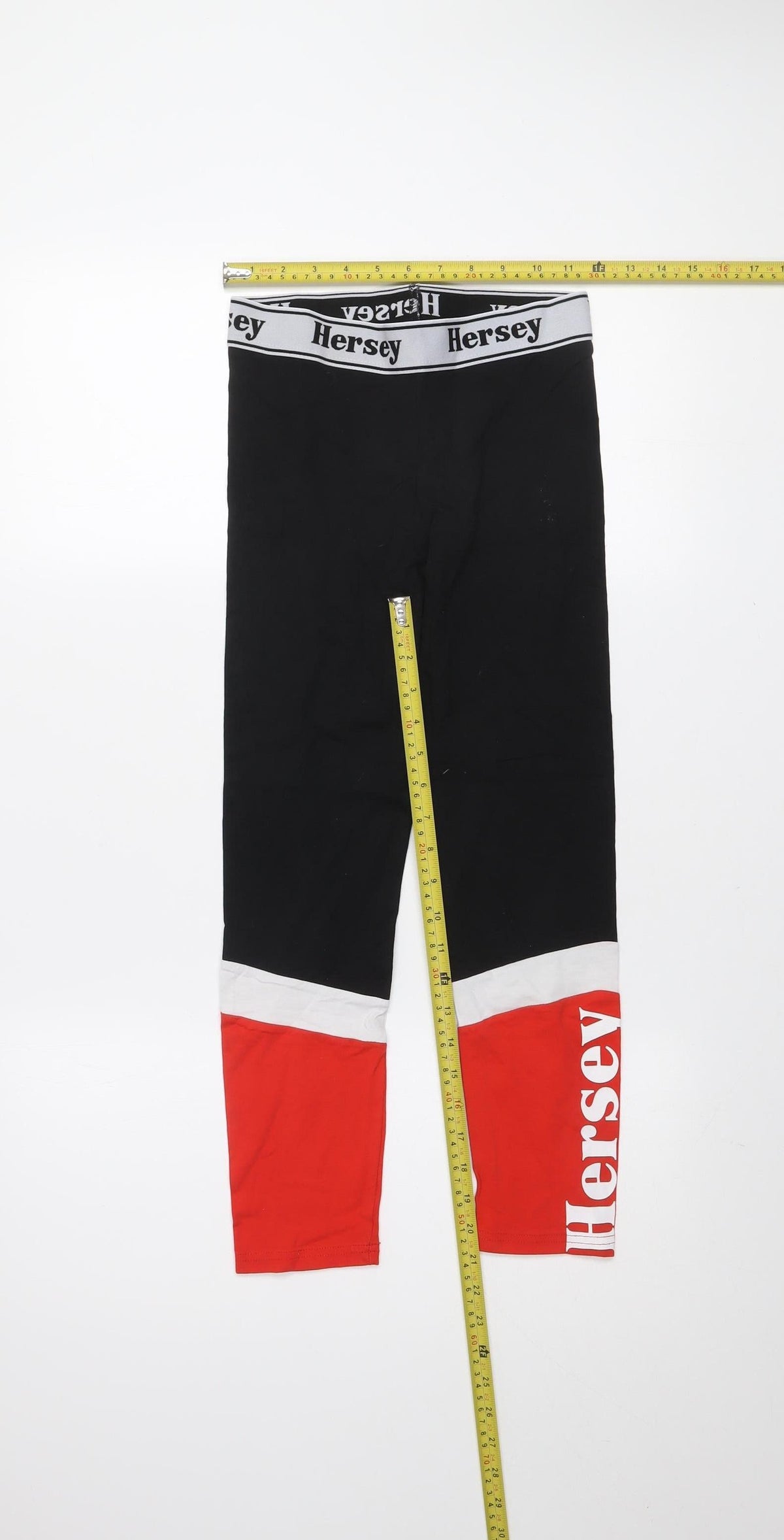 Beck & Hersey Girls Black Red Colourblock Ankle Leggings 12-13 Years