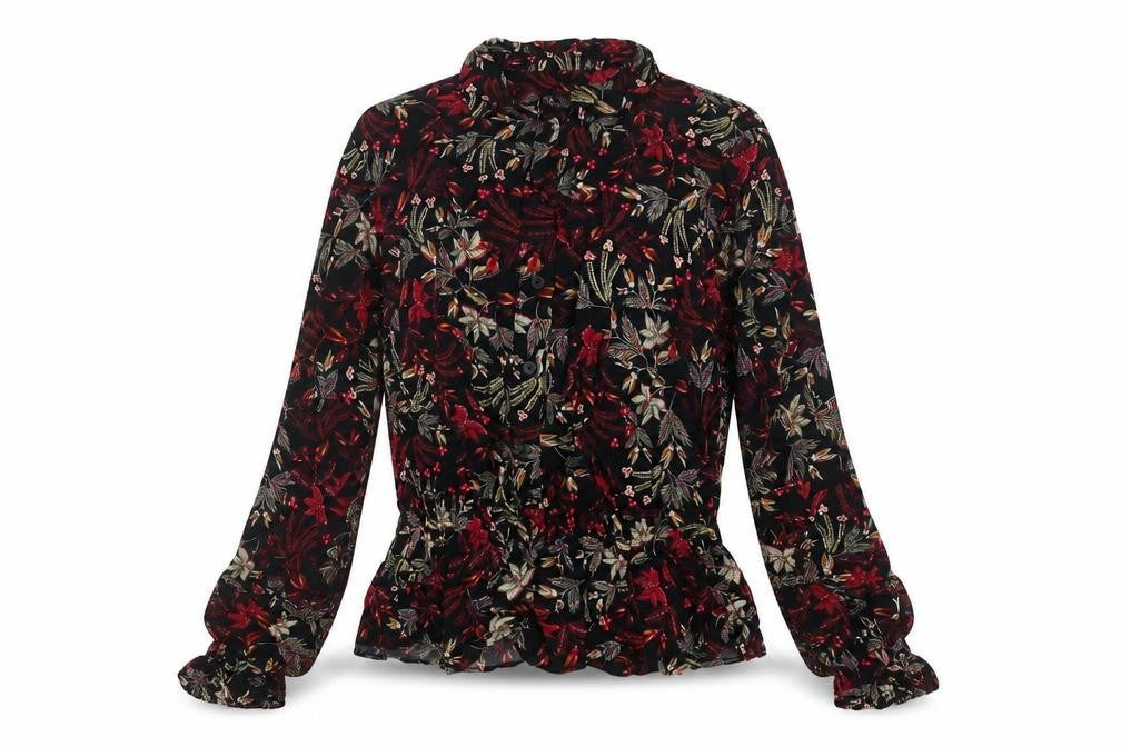 Marks & Spencer Women's Multicoloured Floral Long Sleeve Tunic Blouse Size 10