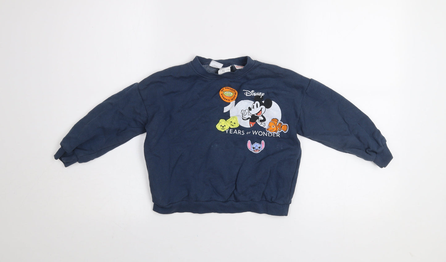 Zara Boys Blue Disney Pullover Sweatshirt 4-5 Years Mickey & Friends
