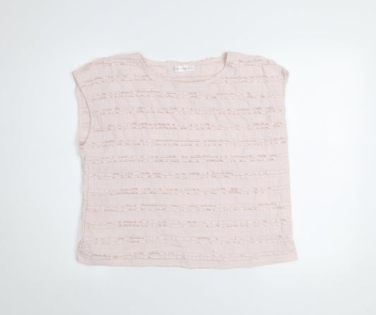 Gallery Women Light Pink Sleeveless Textured Blouse UK M