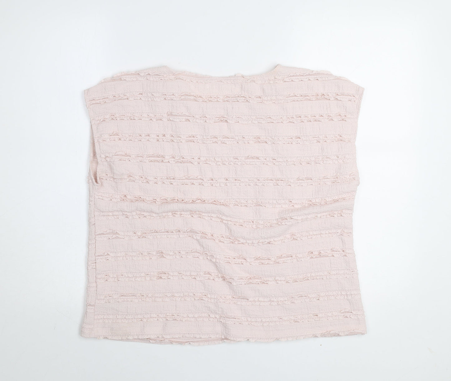 Gallery Women Light Pink Sleeveless Textured Blouse UK M