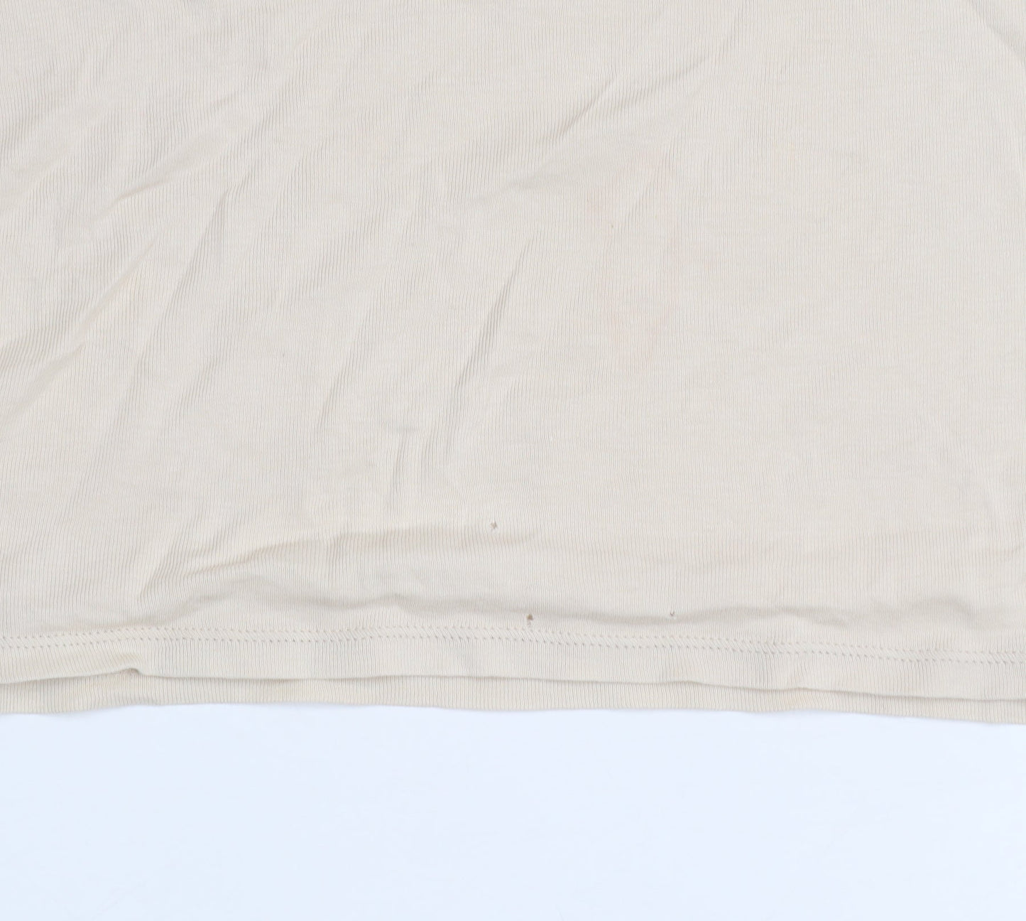United Colors of Benetton Women’s Beige Cotton Basic T-Shirt M